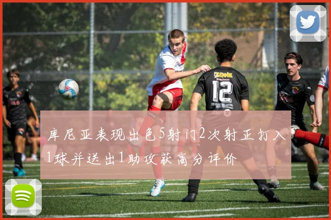 库尼亚表现出色5射门2次射正打入1球并送出1助攻获高分评价